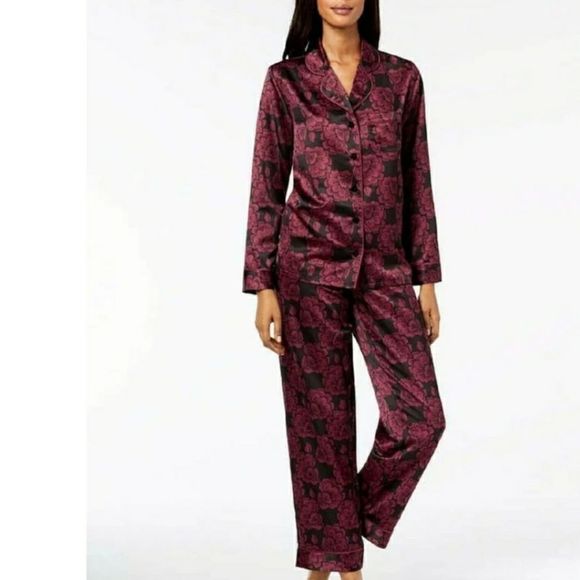 Alfani Other - Alfani Satin Notch Collar Pajama Set Rose Petal
